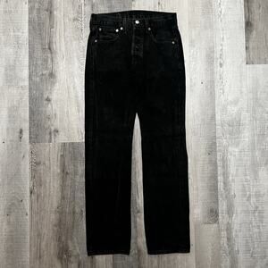 Levis 501 Black Button Fly Straight Leg Jeans Mens 30 Faded Grunge Rocker Skater